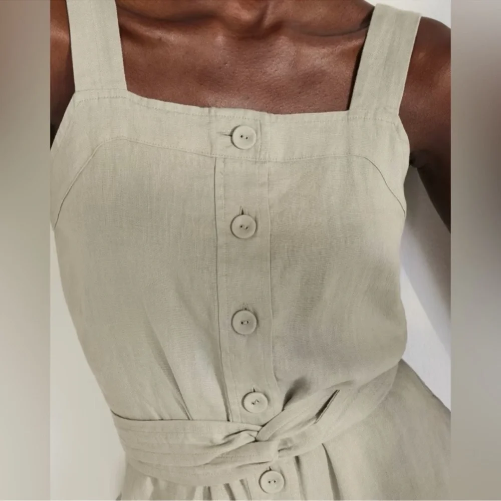 •nwt• Everlane The Linen jumpsuit in Seagrass
